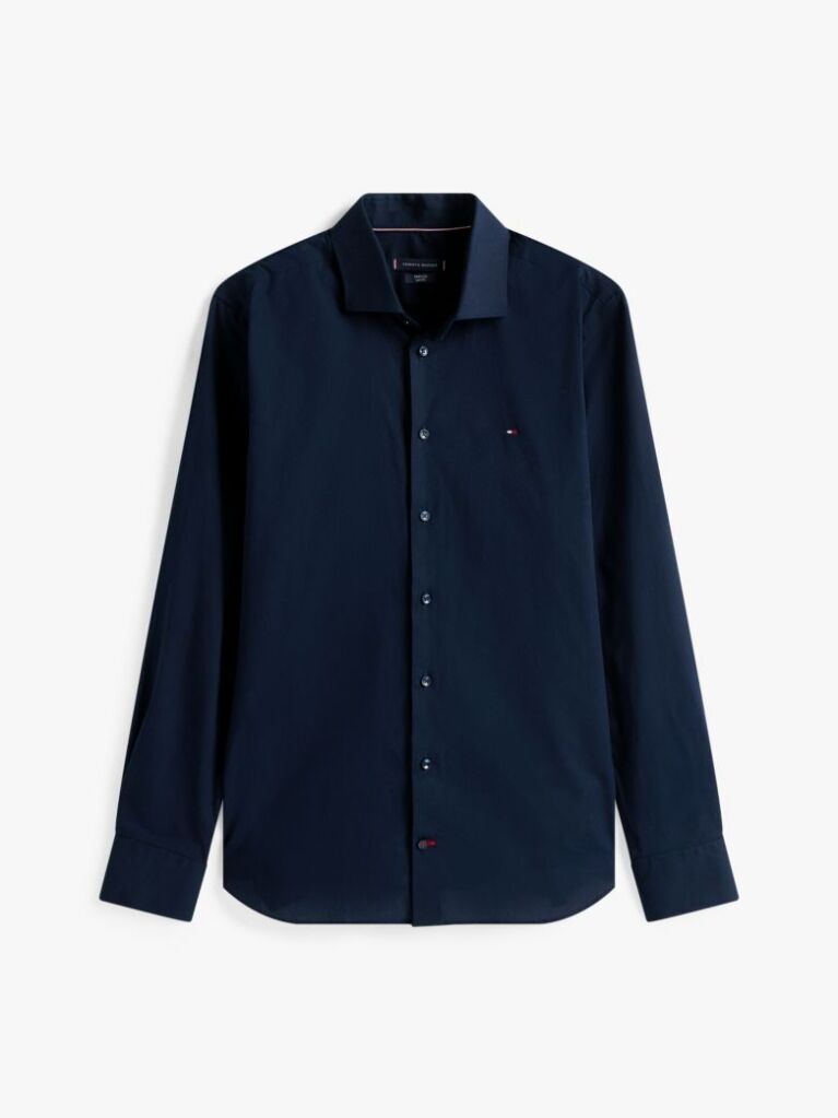 Blue Flex Slim Fit Poplin Shirt  Men