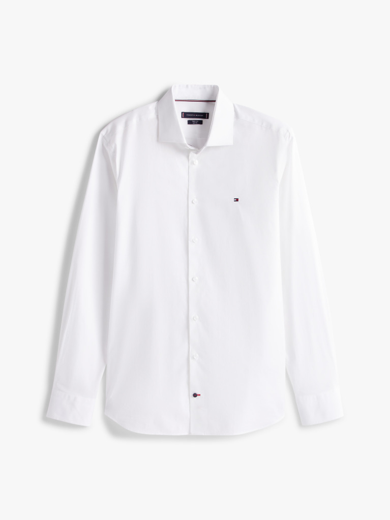 White Flex Slim Fit Poplin Shirt  Men