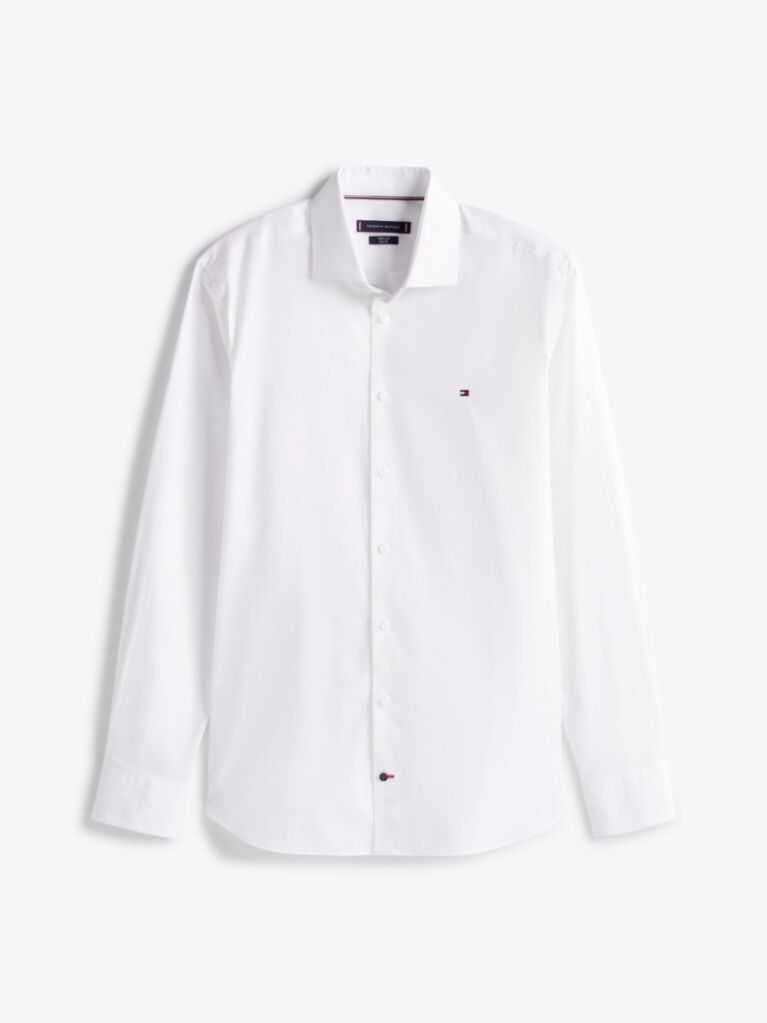White Flex Slim Fit Poplin Shirt  Men