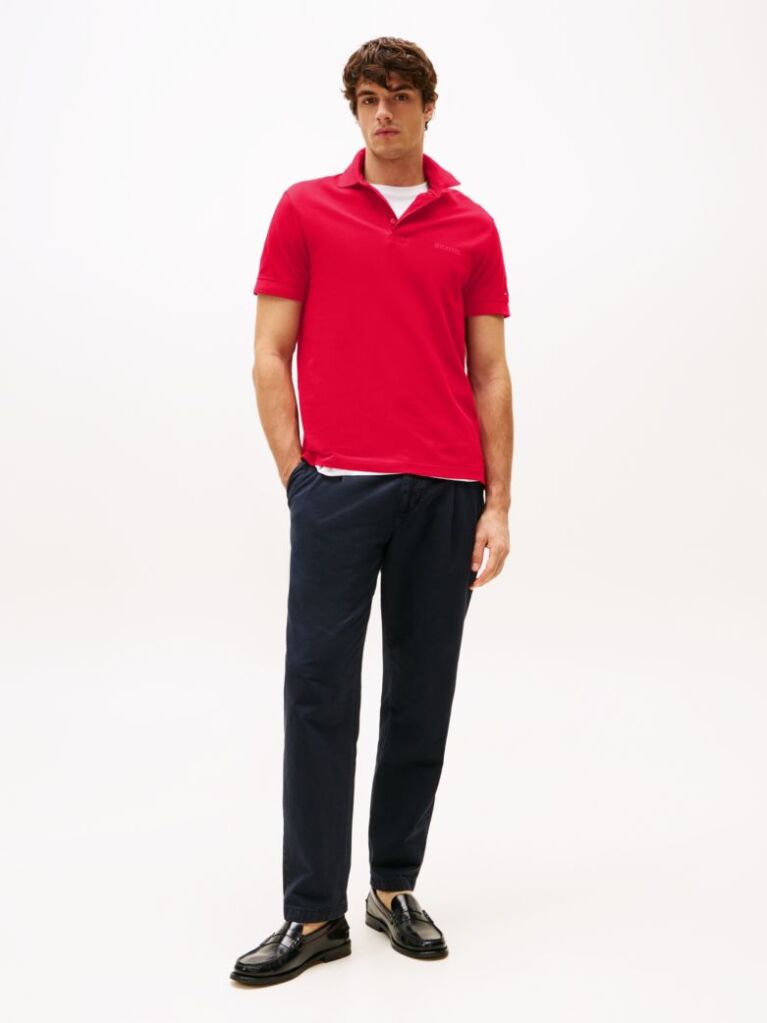 Red Regular Fit Hilfiger Monotype Polo Shirt  Men