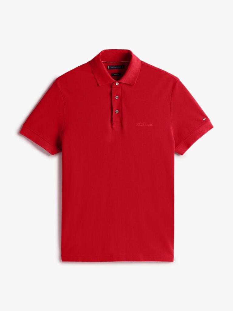 Red Regular Fit Hilfiger Monotype Polo Shirt  Men