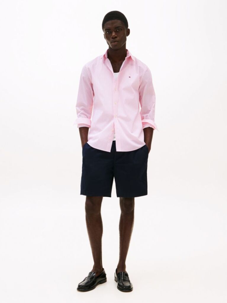 White Regular Fit Stripe Shirt  Men