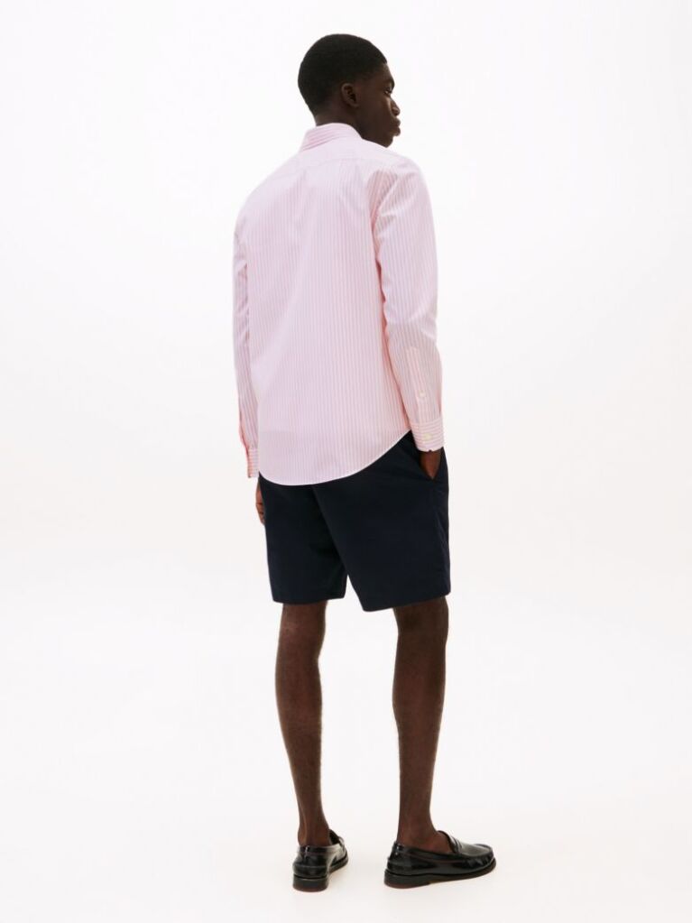 White Regular Fit Stripe Shirt  Men