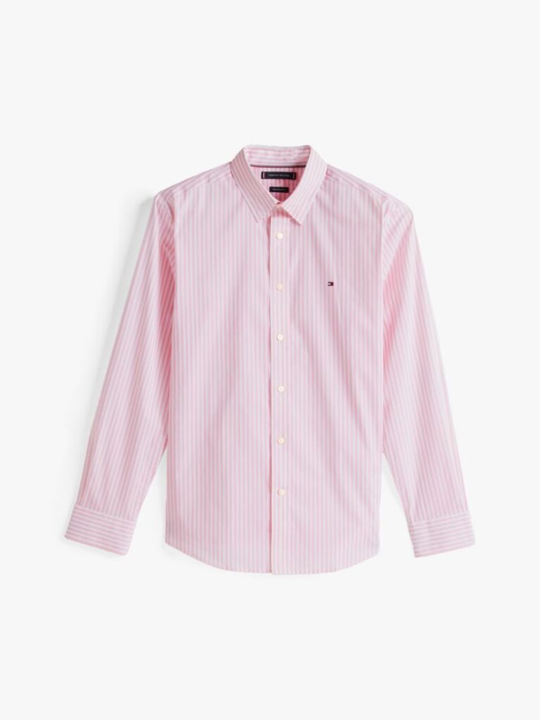 White Regular Fit Stripe Shirt  Men