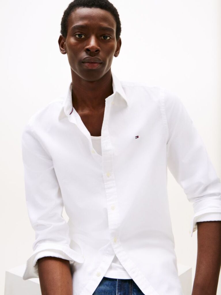 White TH Flex Slim Fit Shirt  Men