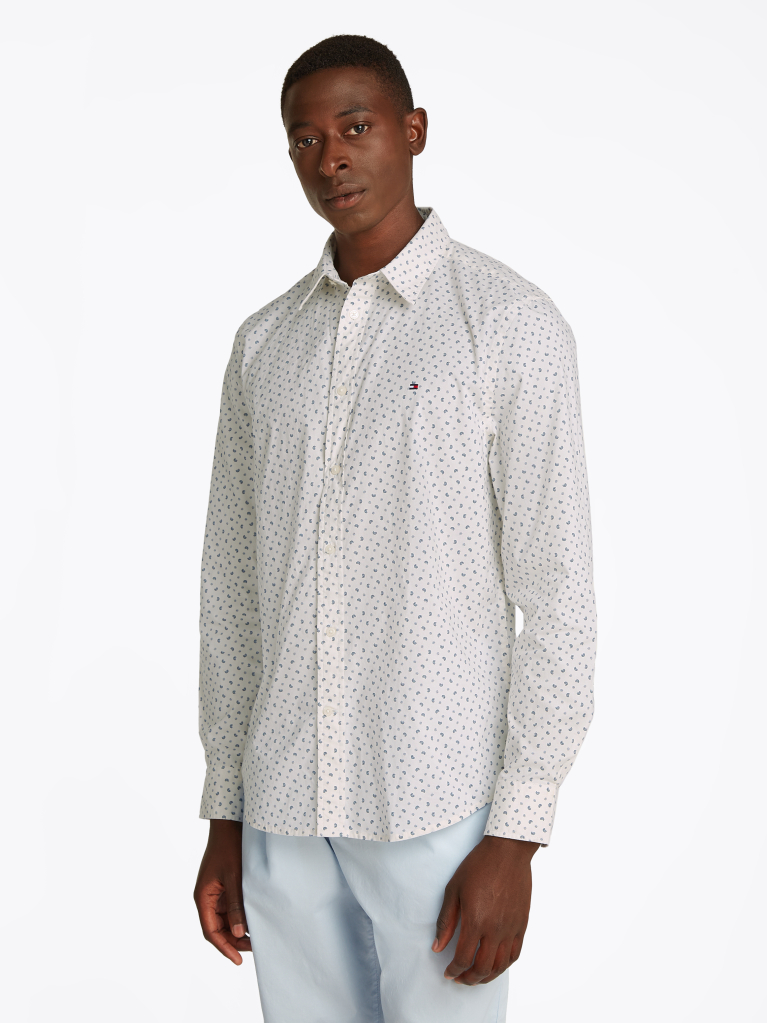White TH Flex Slim Fit Poplin Shirt  Men