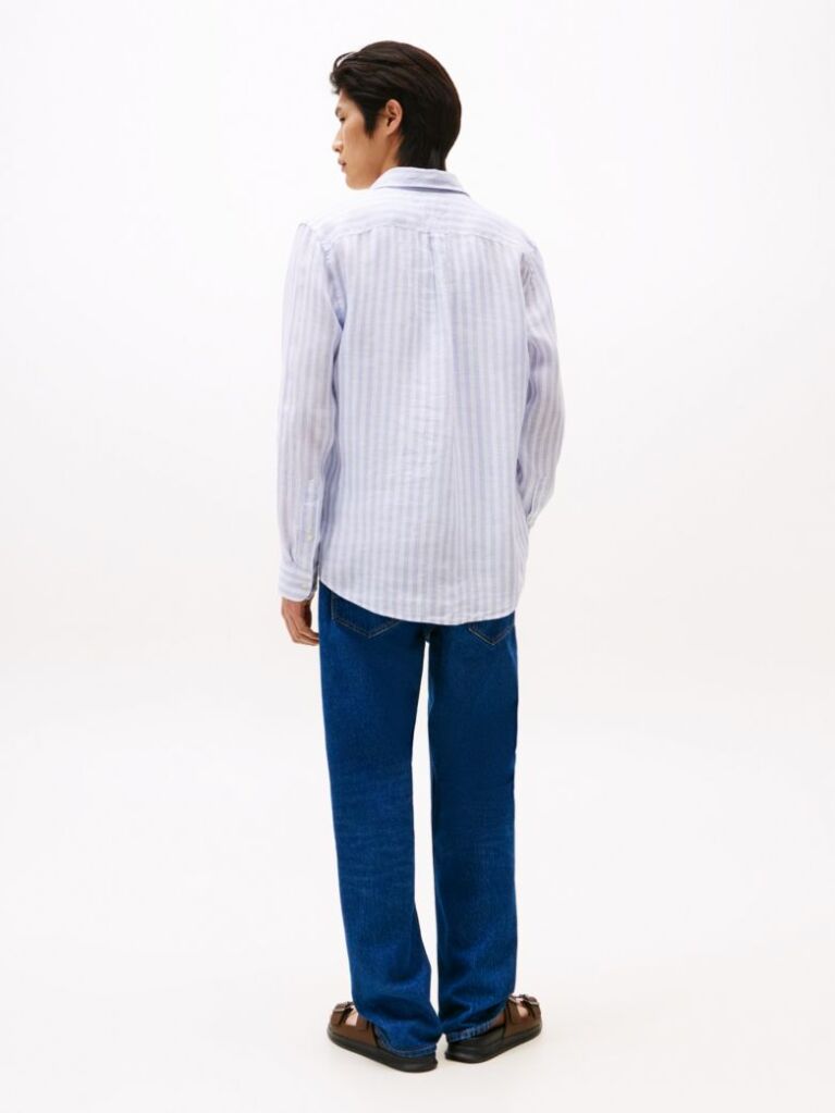Multi Regular Fit Stripe Linen Shirt  Men