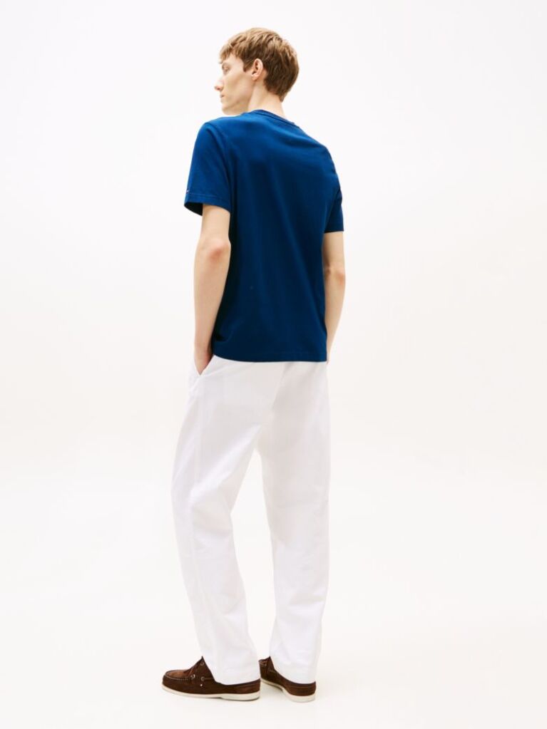 Blue Photo Print Cotton T-Shirt  Men