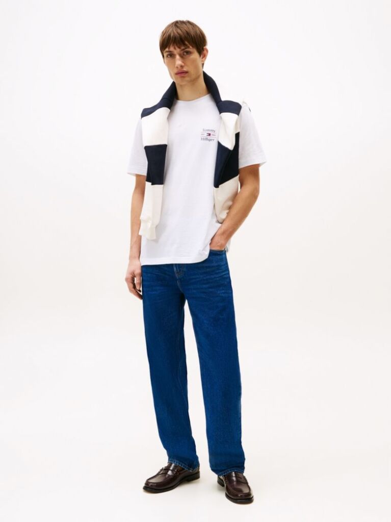 White Logo Crew Neck T-Shirt  Men