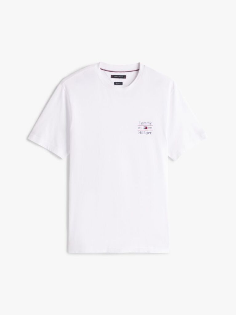 White Logo Crew Neck T-Shirt  Men