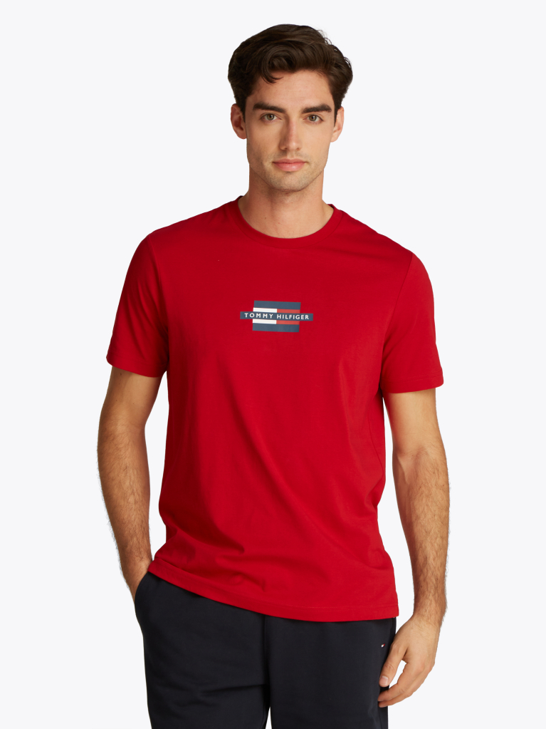 Red Flag Logo Print T-Shirt  Men