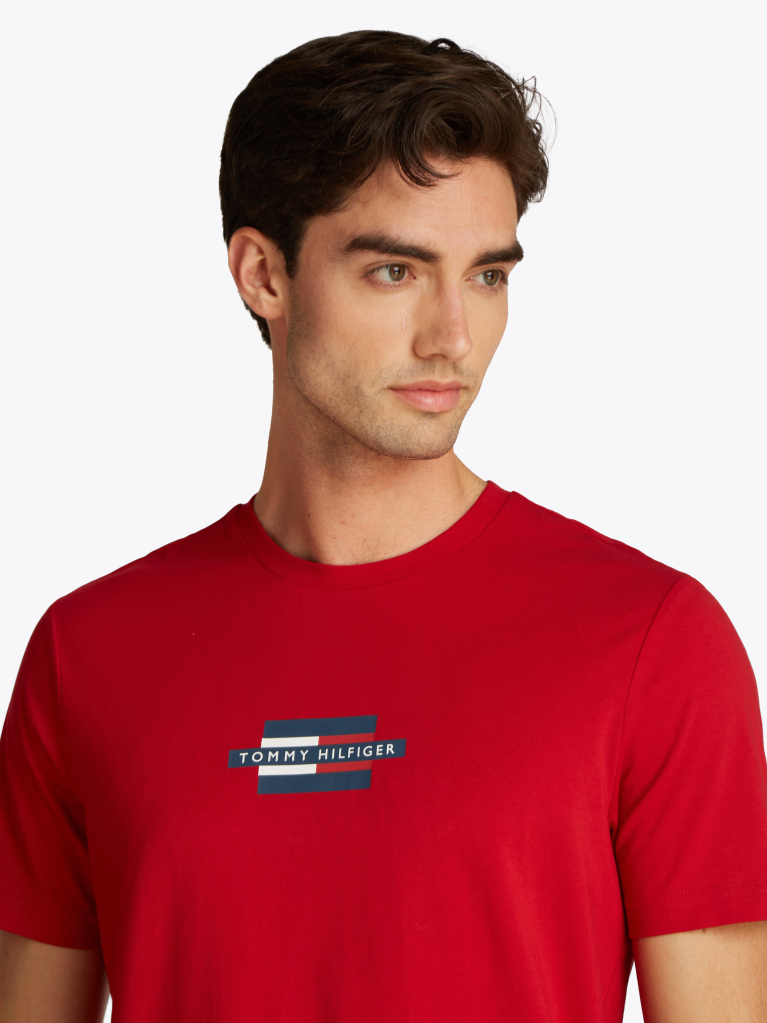 Red Flag Logo Print T-Shirt  Men