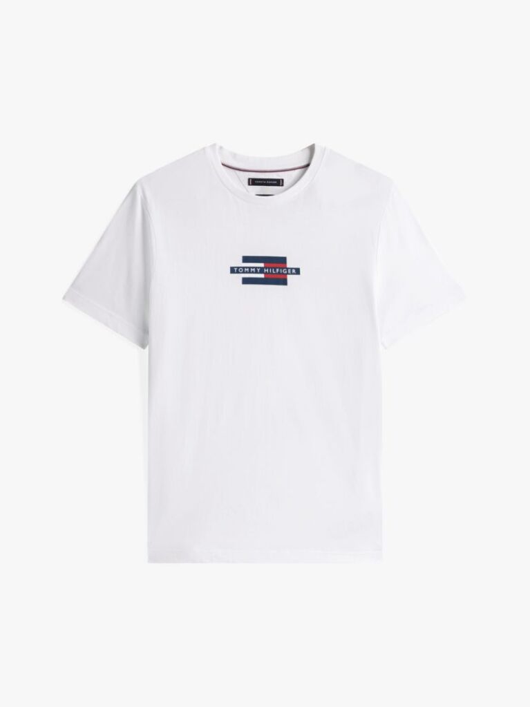 White Flag Logo Print T-Shirt  Men