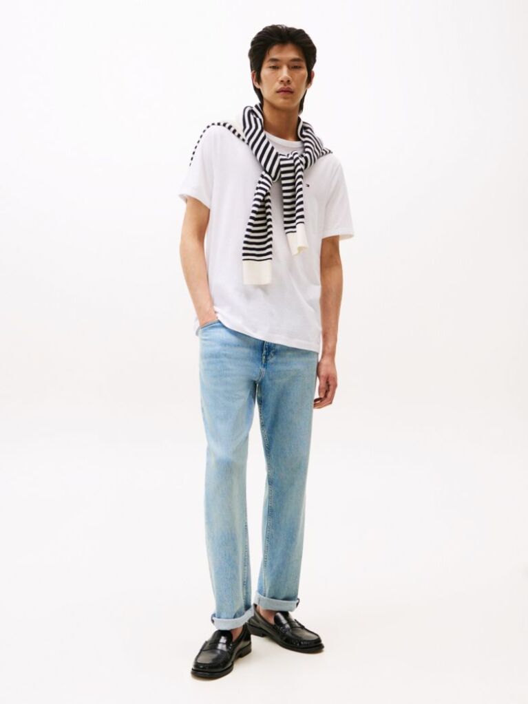 White Flag Embroidery T-Shirt  Men