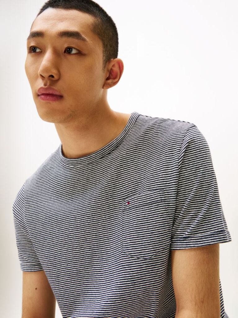 Multi Flag Embroidery Stripe T-Shirt  Men