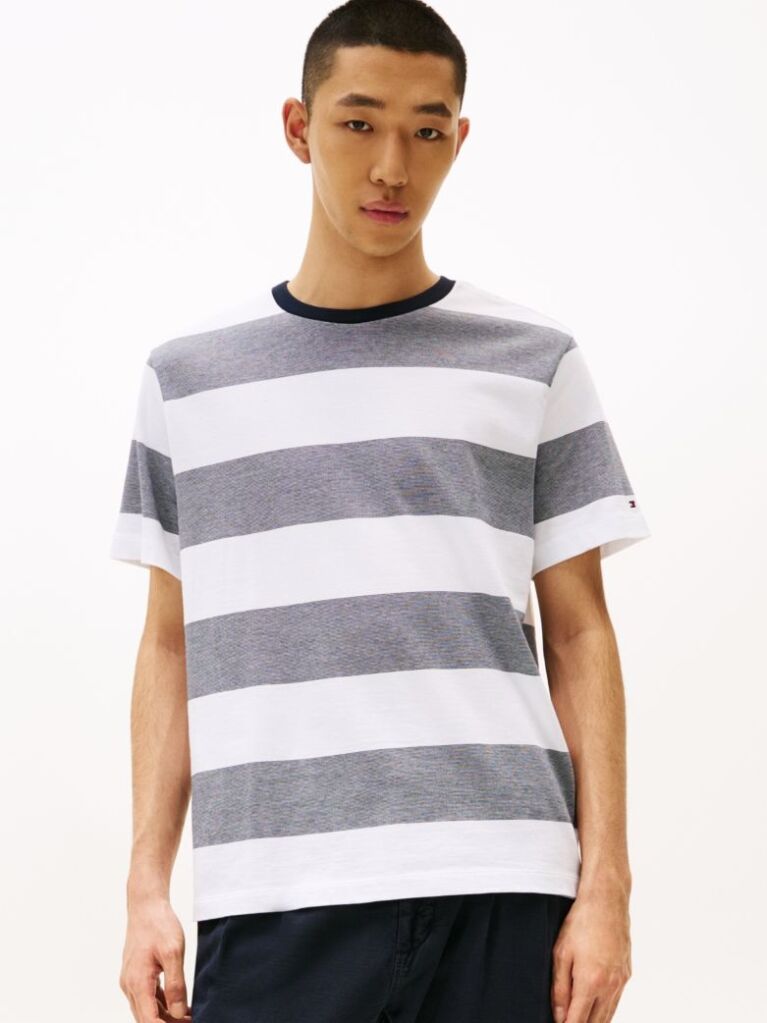 Multi Stripe Crew Neck T-Shirt  Men