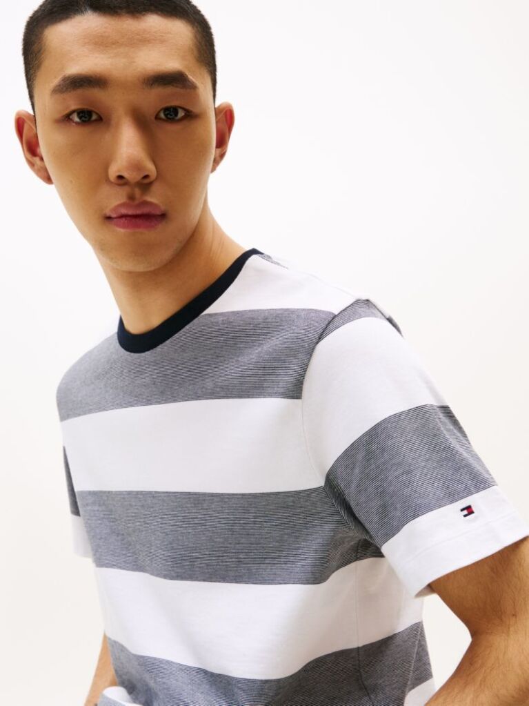 Multi Stripe Crew Neck T-Shirt  Men