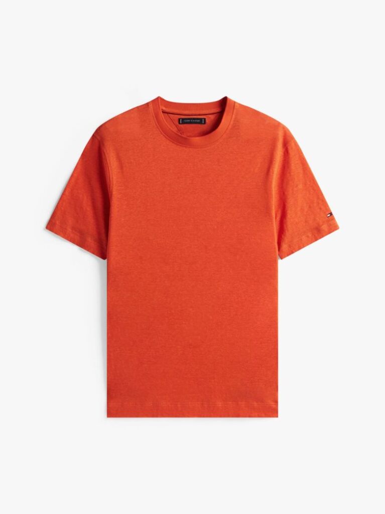 Πορτοκαλί Λινό T-shirt  Άνδρες