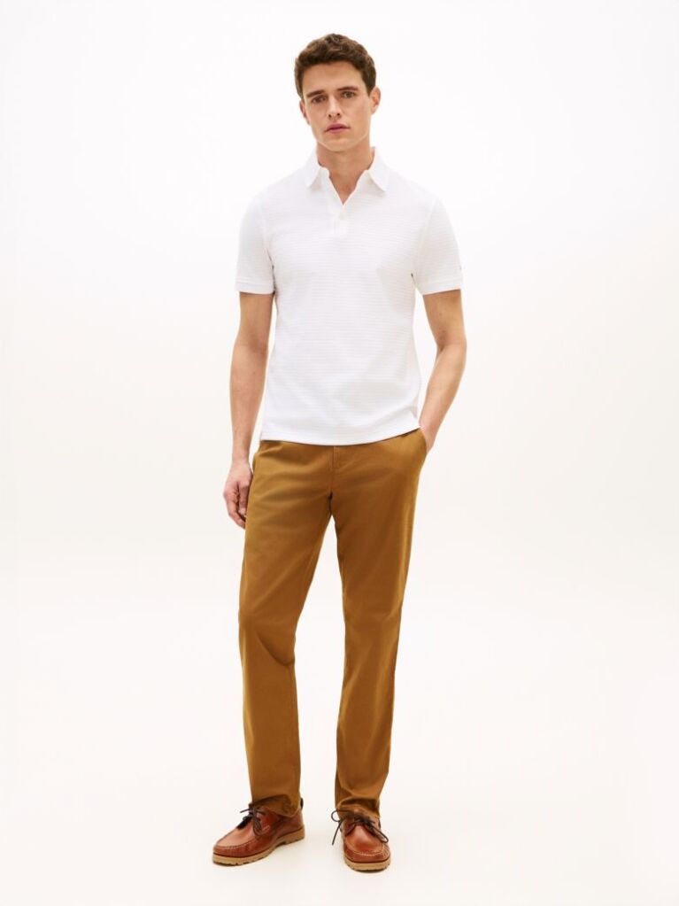 Άσπρο Smart Casual Μπλούζα Πόλο Σε Κανονική Γραμμή  Άνδρες