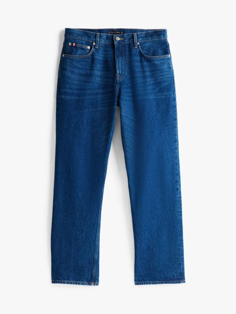 Blue Whiskered Straight Leg Jeans  Men