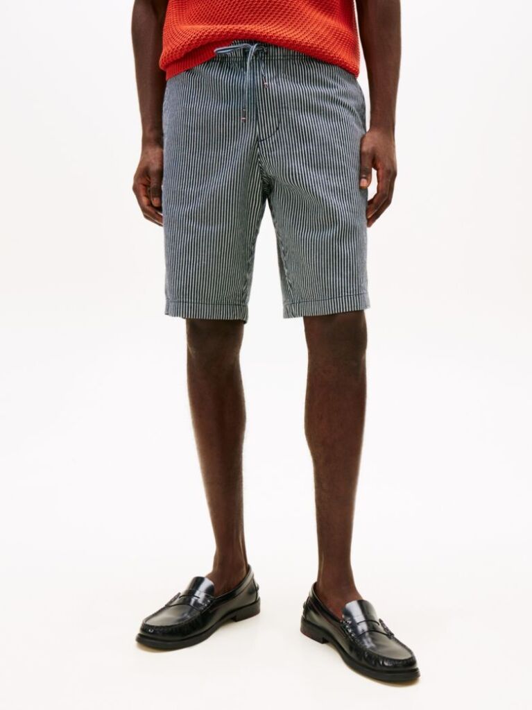 Blue Harlem Relaxed Stripe Bermuda Shorts  Men