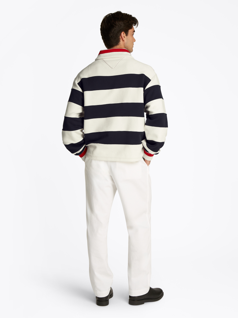 Multi Boxy Breton Stripe Half-Zip Hoody  Men
