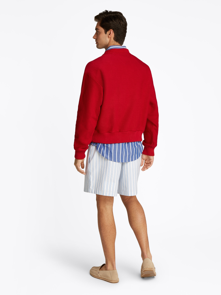 Red Boxy Crew Neck Sweatshirt  Men