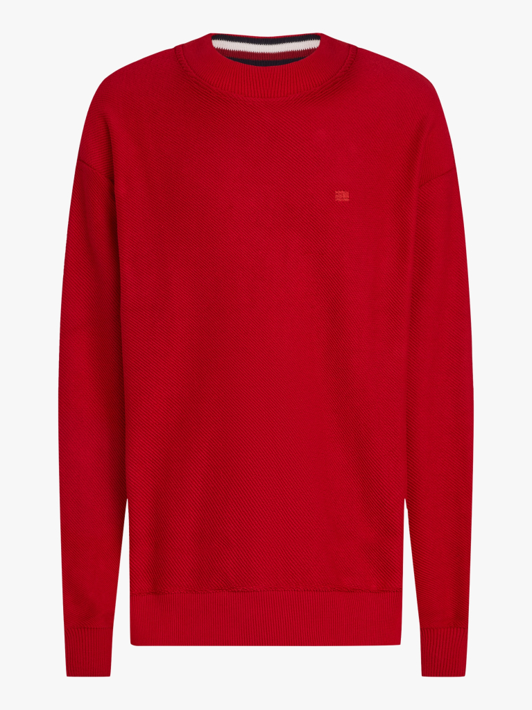 Red Boxy Crew Neck Sweatshirt  Men