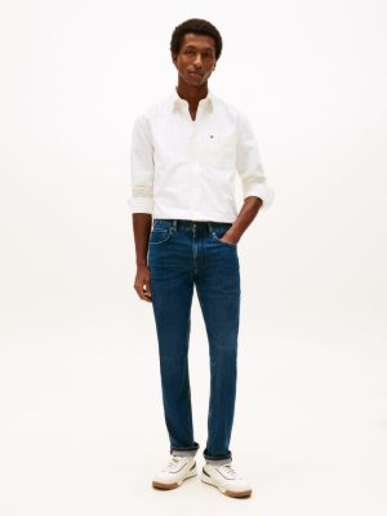 Blue Denton Straight Fit Jeans  Men
