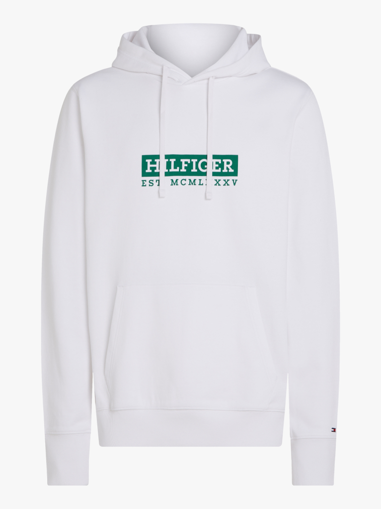 White Logo Graphic Hoodie  Men