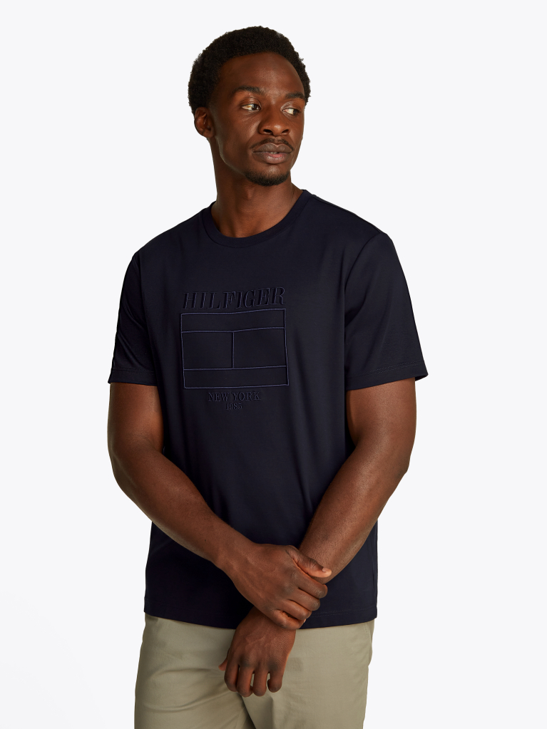 Blue Hilfiger Flag T-Shirt  Men