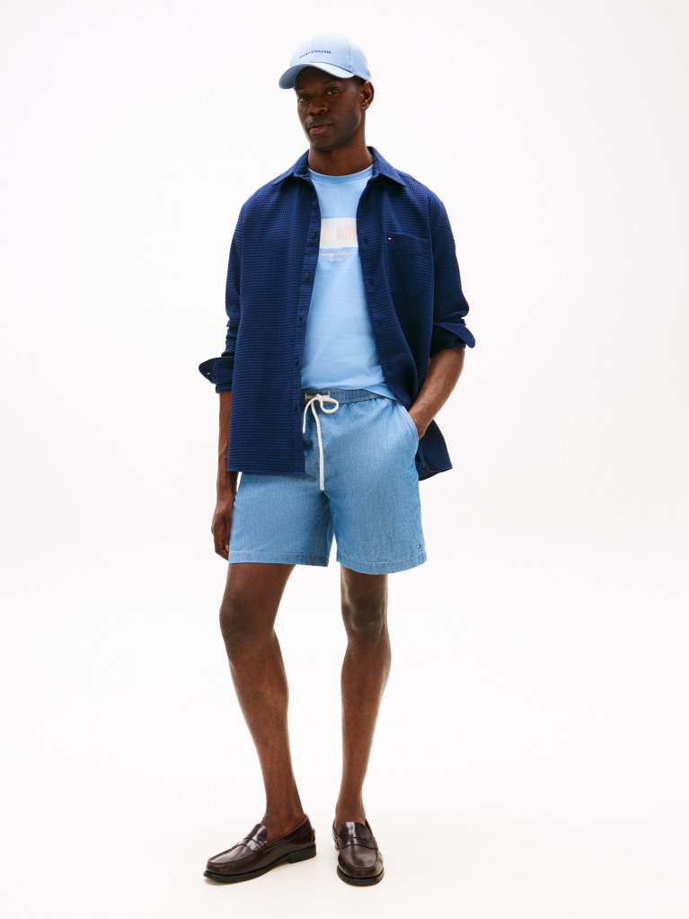 Blue Ithaca Stripe Flag T-Shirt  Men