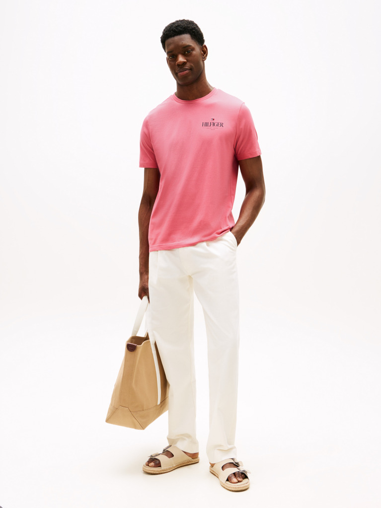 Pink Logo Crew Neck T-Shirt  Men