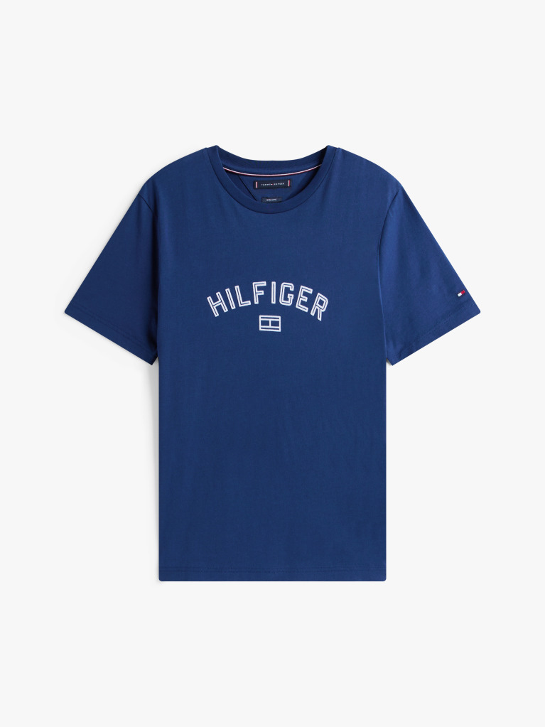 Μπλε Hilfiger T-Shirt Με Flock Λογότυπο  Άνδρες