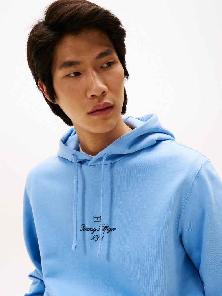 Μπλε Hoody Με Λογότυπο  Άνδρες