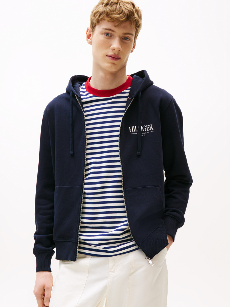 Blue Hilfiger Stacked Hooded Zip Thru  Men