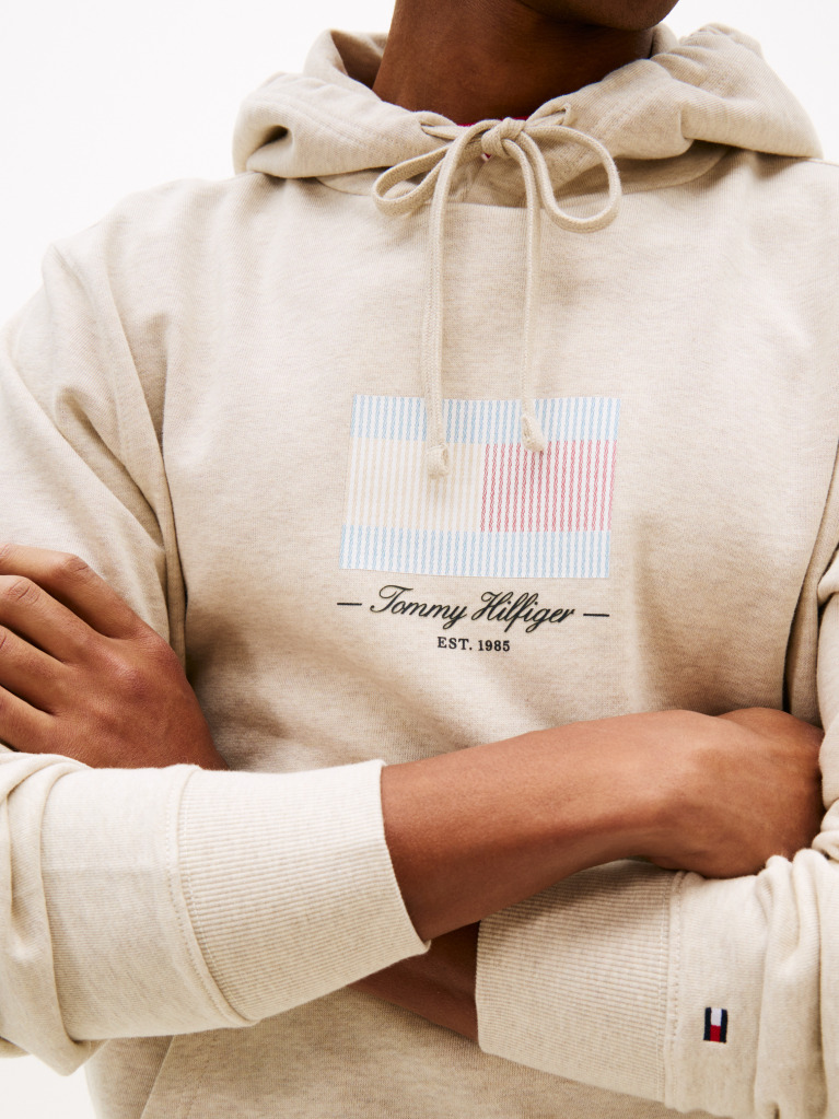 Μπεζ Hoodie Με Σημαιάκι  Άνδρες