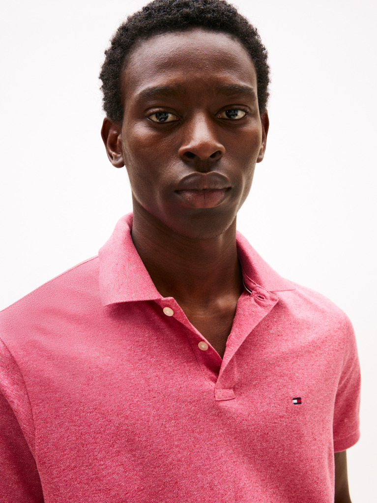Pink Two-Tone Mercerised Polo Shirt  Men