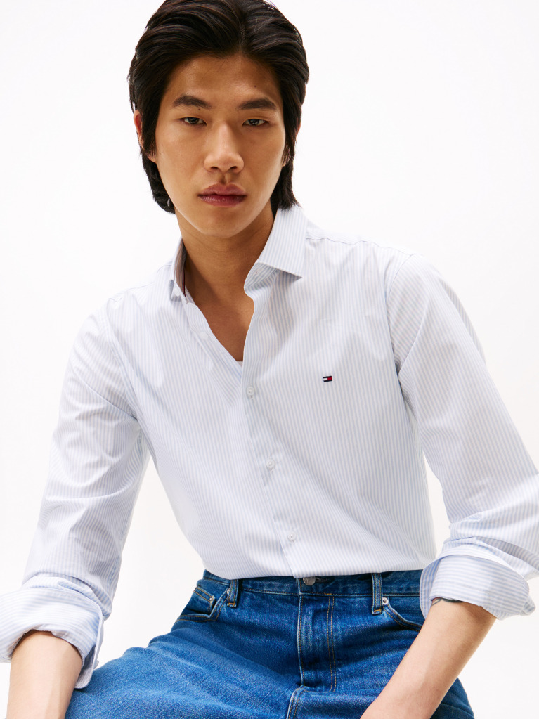 Blue Pop Stripe Shirt  Men