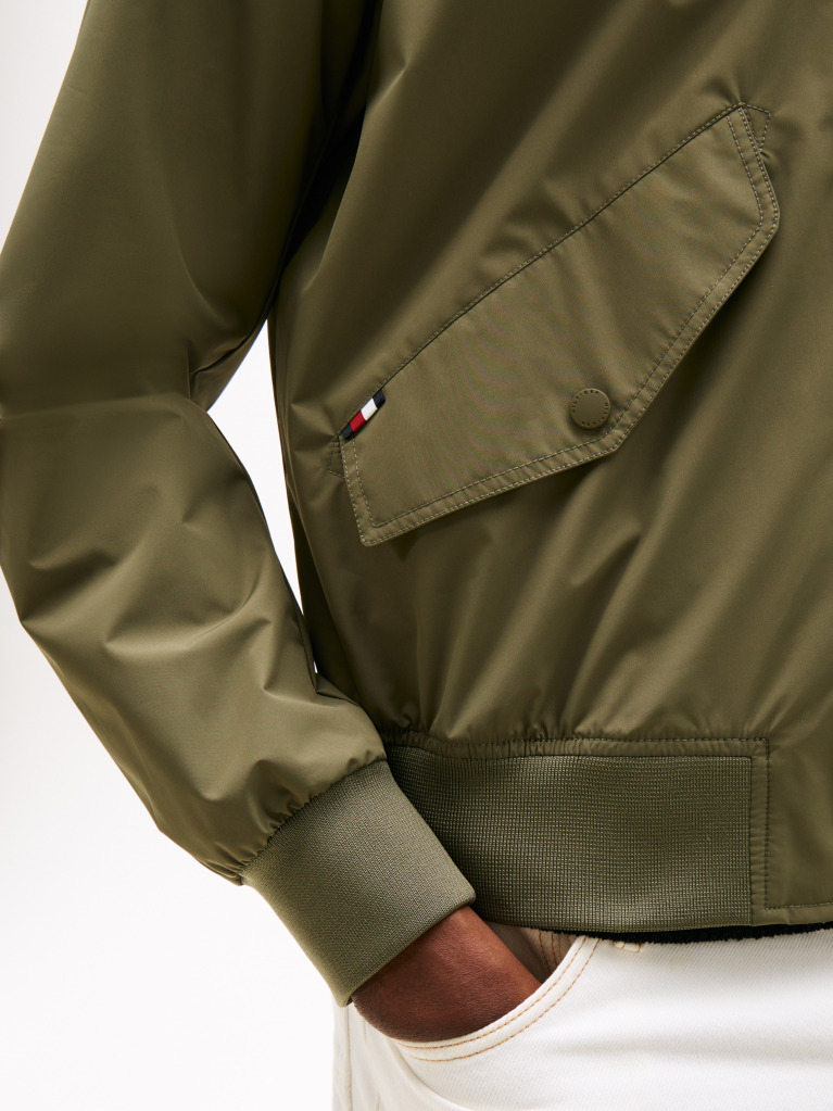 Πράσινο ΑναδιπλούΜενο Αδιάβροχο Bomber Jacket Σε Κανονική Γραμμή  Άνδρες