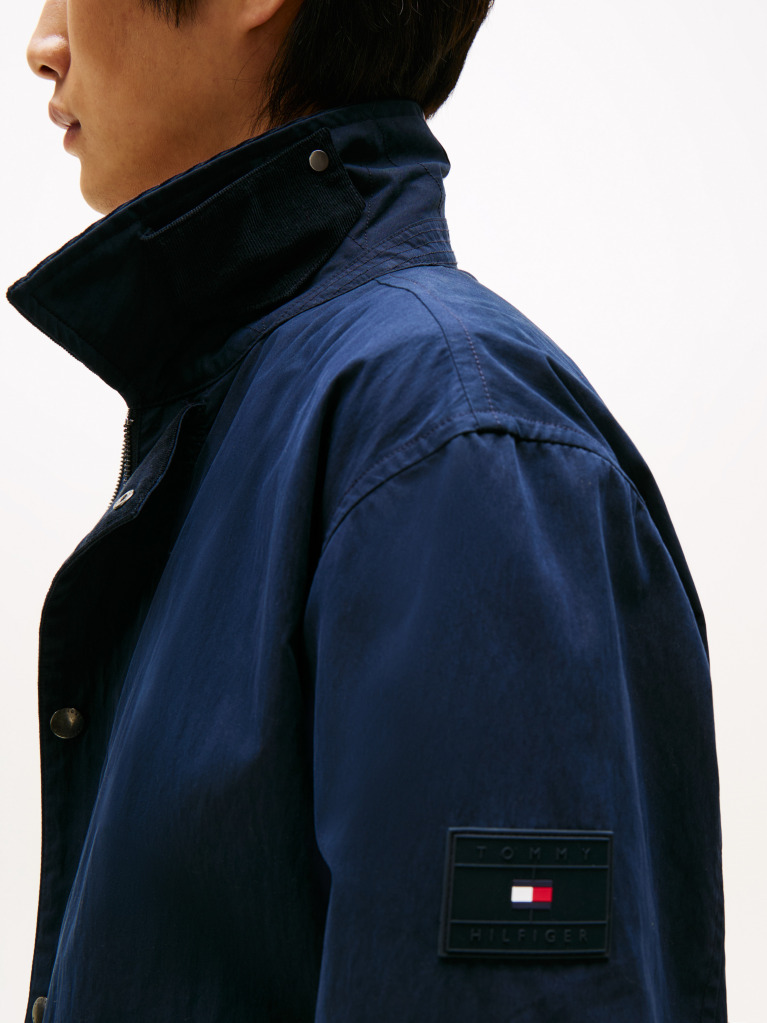 Blue Water Repellent Corduroy Collar Jacket  Men
