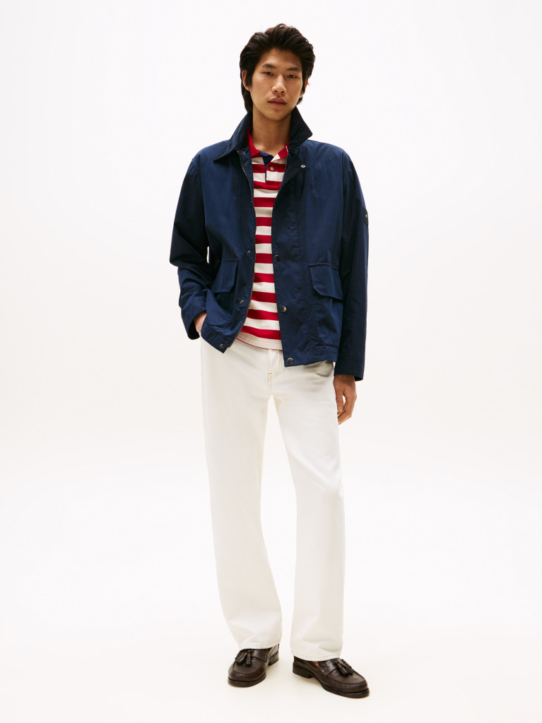 Blue Water Repellent Corduroy Collar Jacket  Men