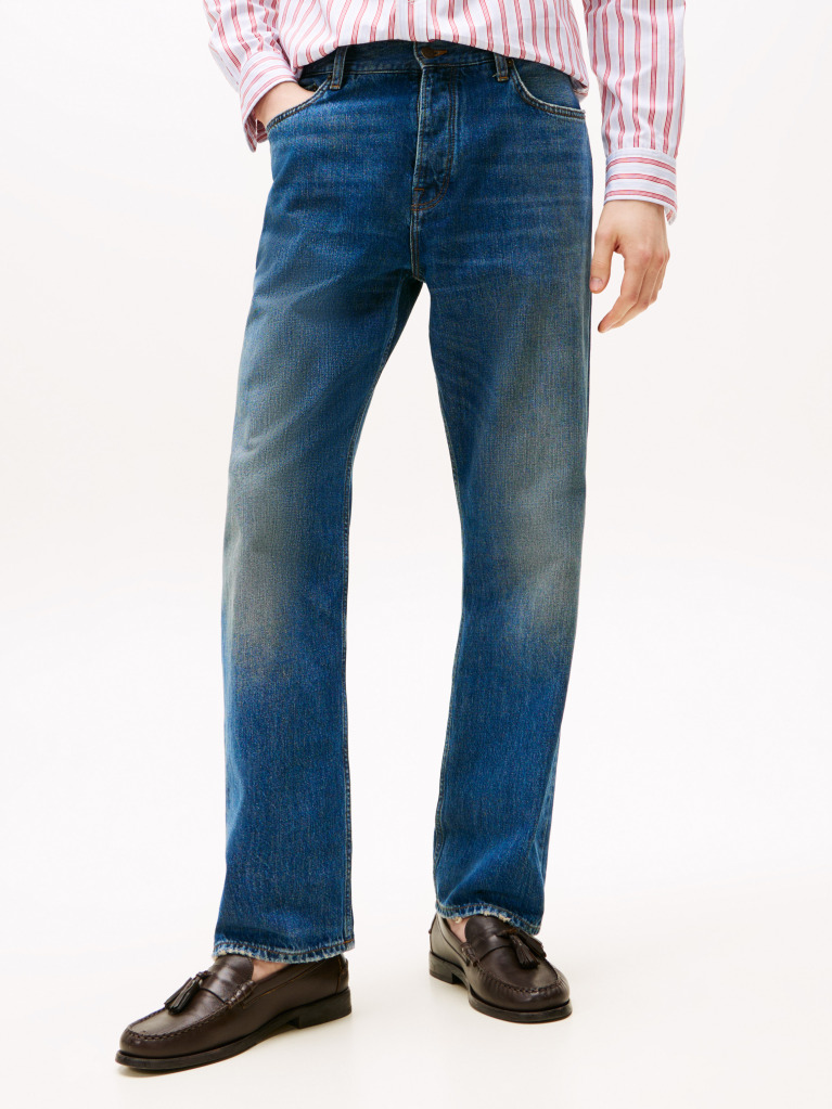 Blue Distressed Relaxed Jeans  Men