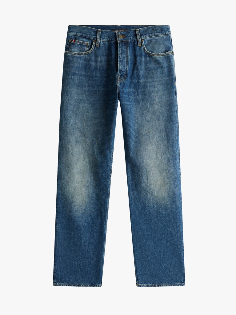 Blue Distressed Relaxed Jeans  Men