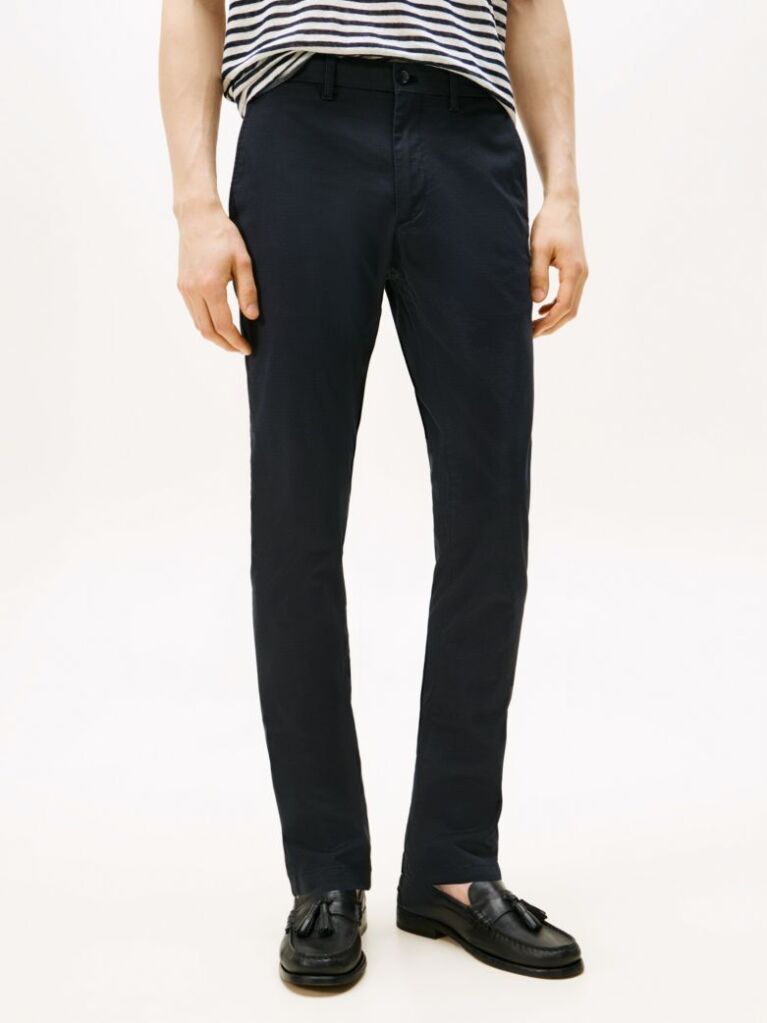 Blue Bleecker Micro Print Slim Fit Chinos  Men