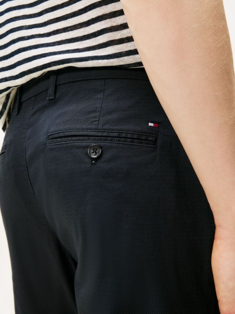 Blue Bleecker Micro Print Slim Fit Chinos  Men