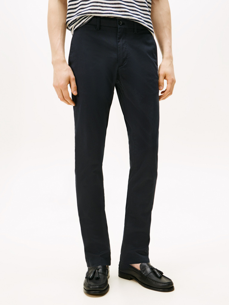 Blue Bleecker Micro Print Slim Fit Chinos  Men