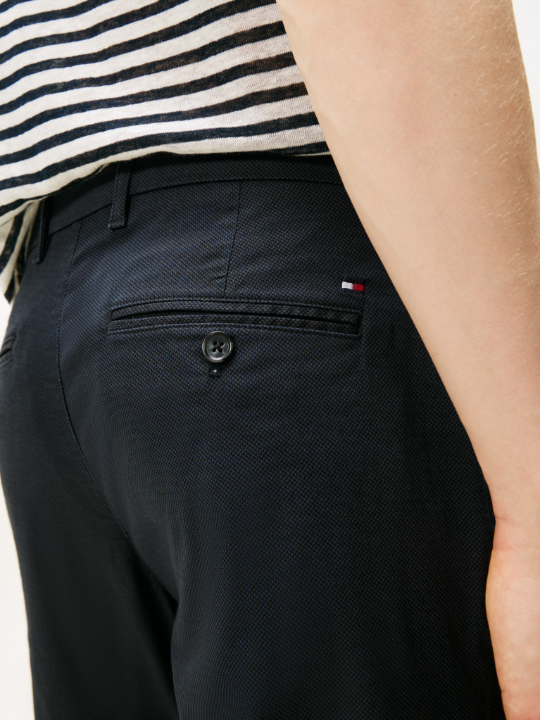 Blue Bleecker Micro Print Slim Fit Chinos  Men