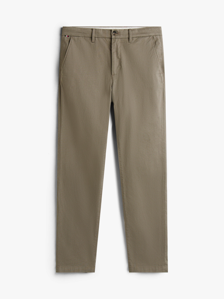 Grey Bleecker Micro Print Slim Fit Chinos  Men