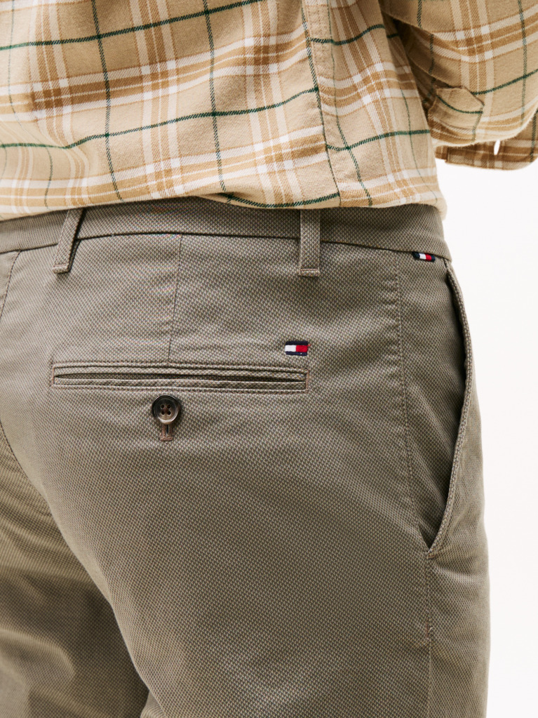 Grey Bleecker Micro Print Slim Fit Chinos  Men